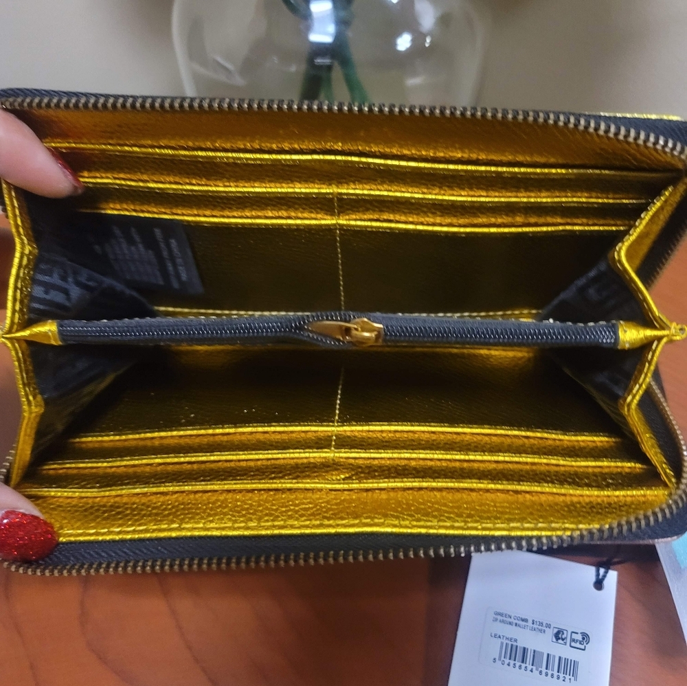 KURT GEIGER LONDON LEATHER ZIP WALLET - Picture 9 of 12